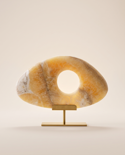 Abstract Onyx Decorative Object - warm ivory studio hero shot