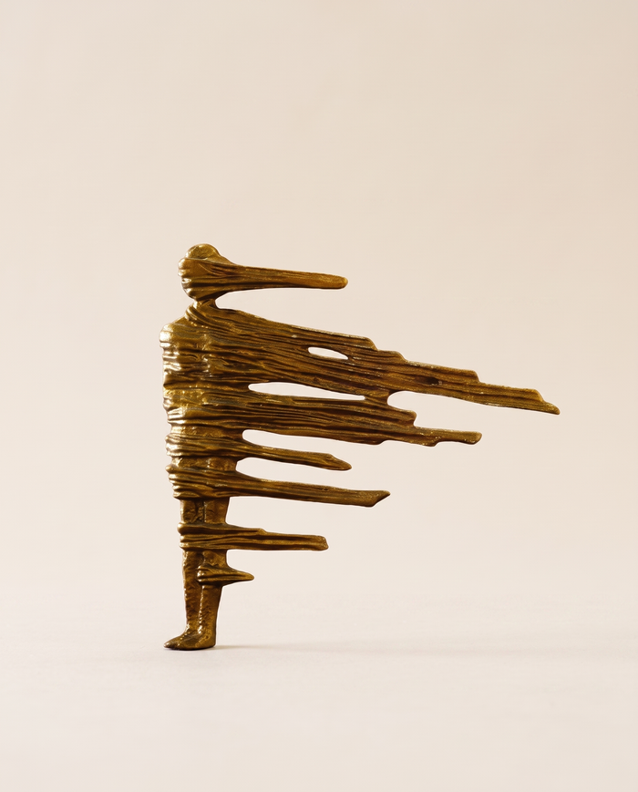 Brass Wind Form – Abstract Female Sculpture