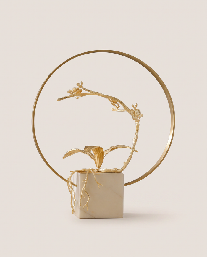 Golden Blossom Ring Sculpture
