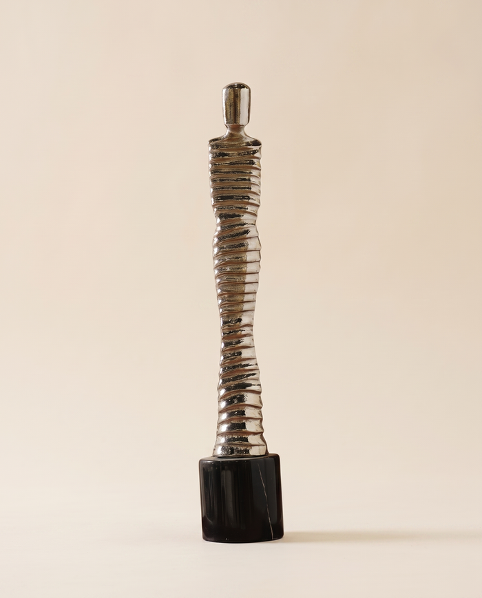Silver  Mummy Man Brass Sculpture