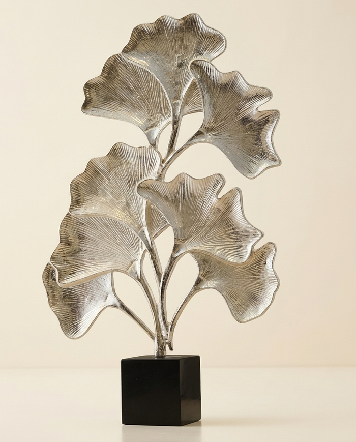 Striped Gynco Tree Decorative Object — Silver