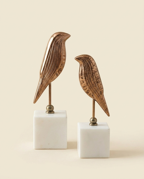 Brass Birds II - warm ivory studio hero shot