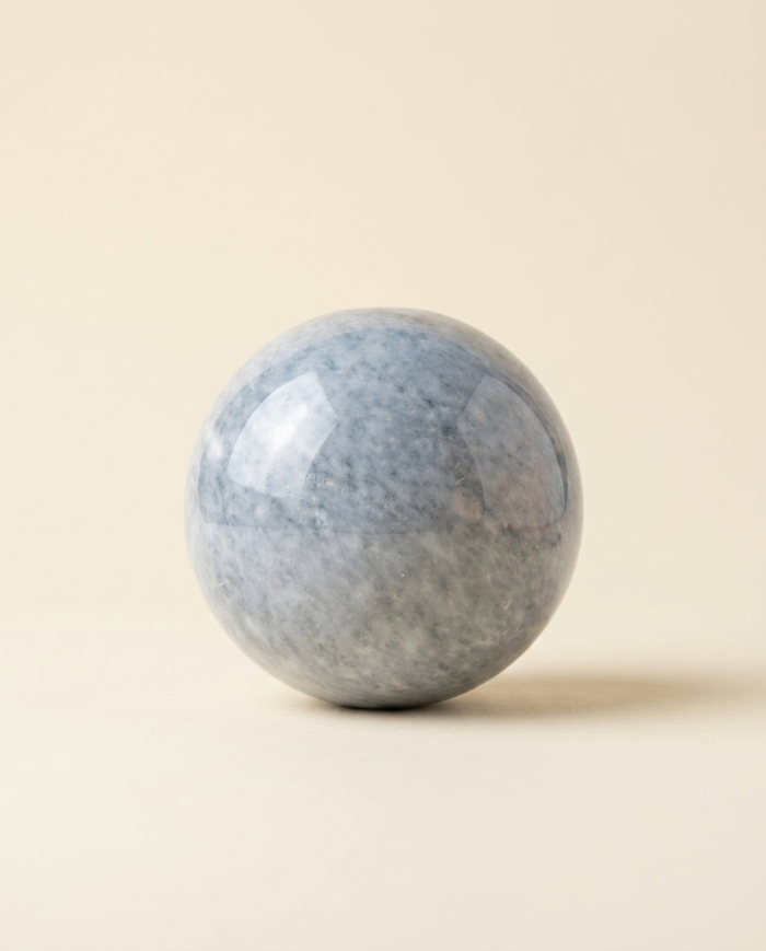 Polished Grey Marble Decorative Sphere