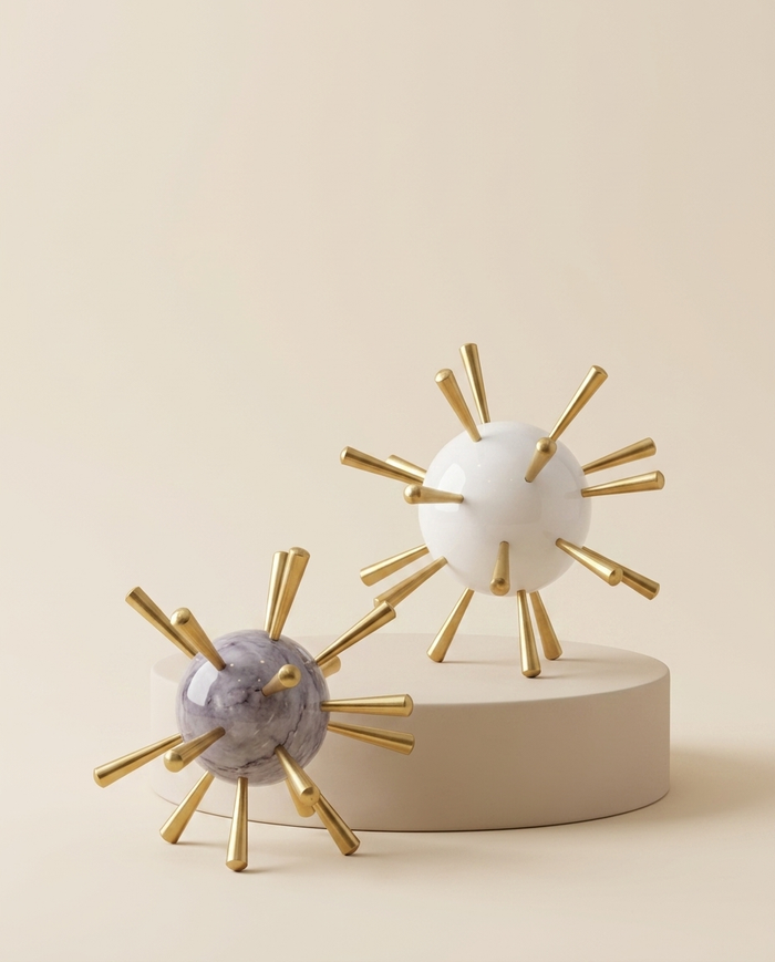 White Orb Starburst Decor – Medium