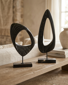 Layni Decor Set Duo Black - styled warm beige console scene