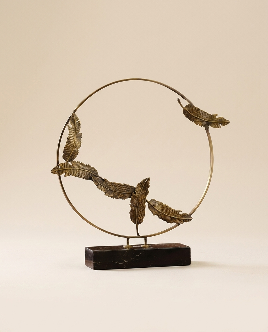 Pile Decor Sculpted Serenity in Brass - warm ivory studio hero shot