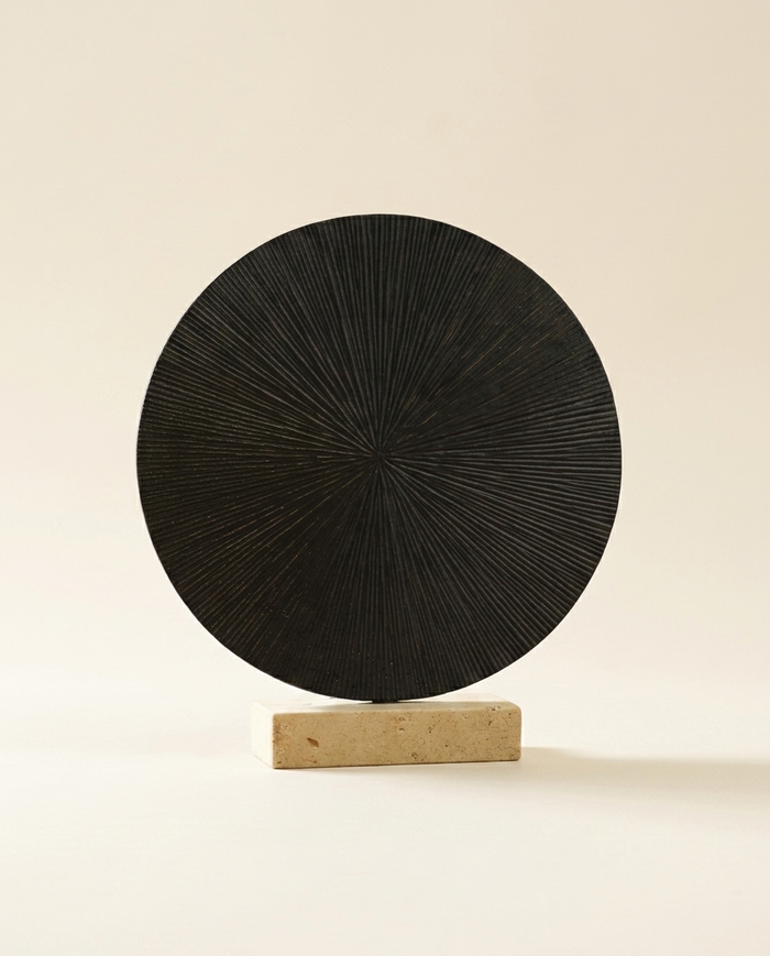 Black Sun Decor – Modern Radiance in Stone & Brass