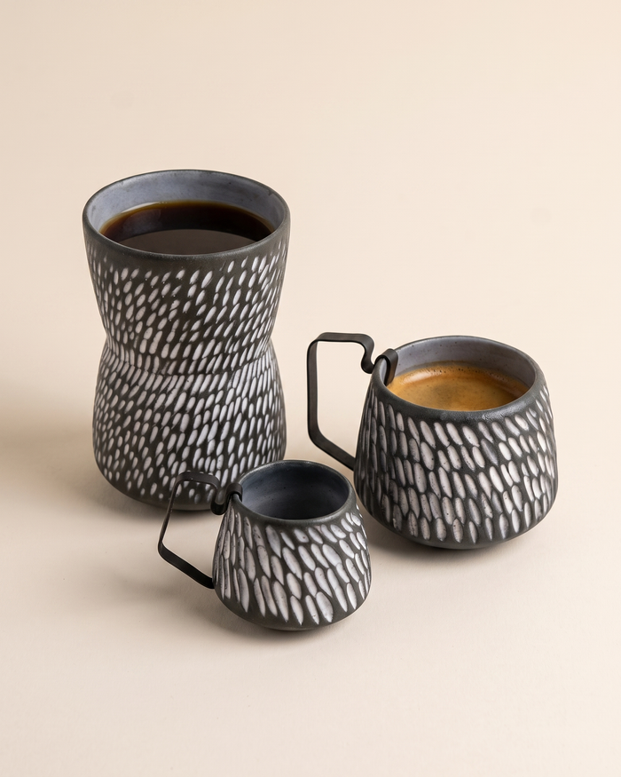 Hic Ceramics Stone Cup Set Recif — Handcrafted Stoneware Trio