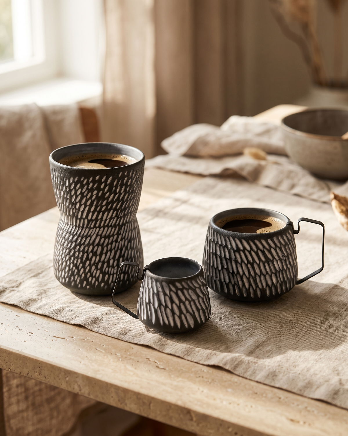 Hic Ceramics Stone Cup Set Recif — styled in use