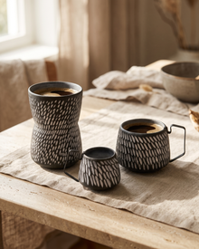 Hic Ceramics Stone Cup Set Recif — styled in use
