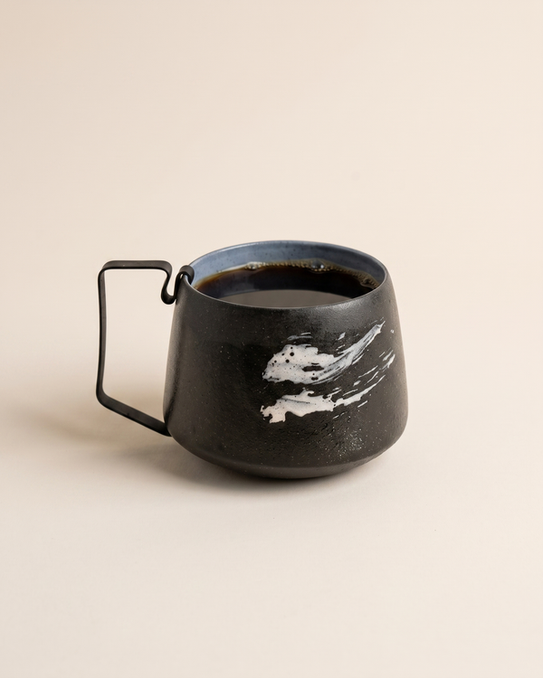 Hic Ceramics Stone Medium Stoneware Cup with Removable Stainless Steel Handle