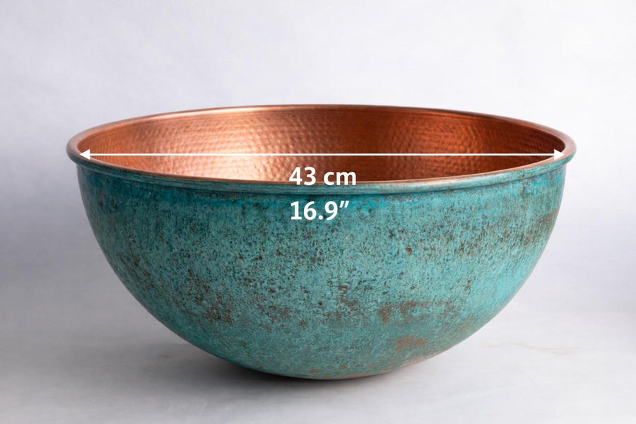 Verdigris Solid Copper Foot Bath Bowl & Pedicure Spa Basin – view 5