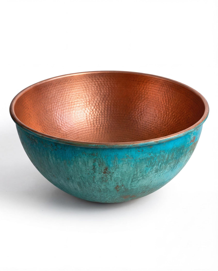 Verdigris Solid Copper Foot Bath Bowl & Pedicure Spa Basin – view 3
