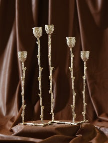 Five-Arm Brass Candelabra — Silver
