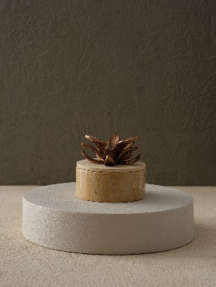 Lotus Marble Box — Beige