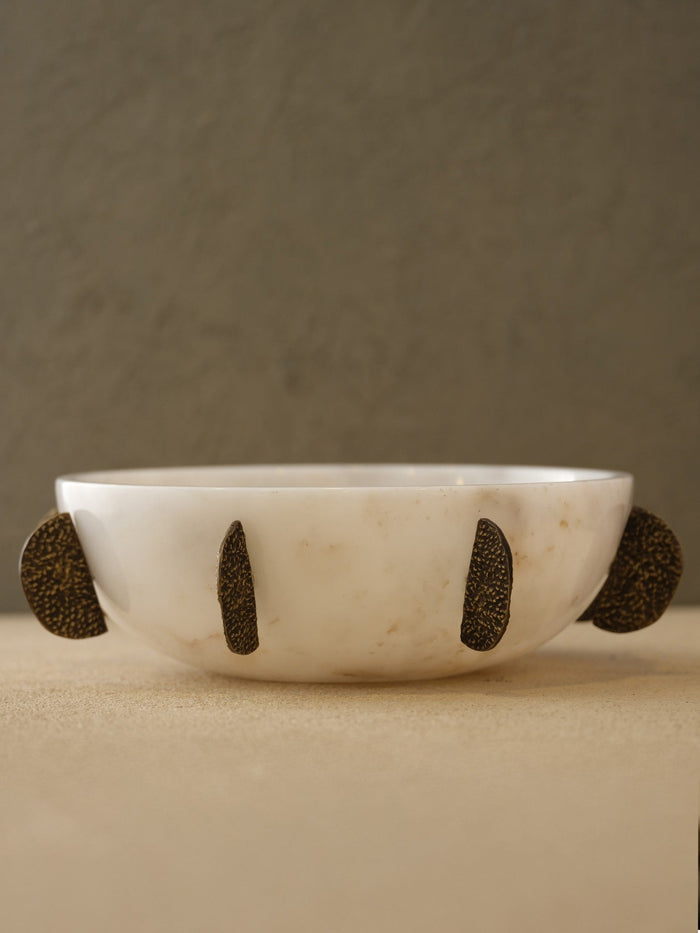 Brass Crescent Marble Bowl