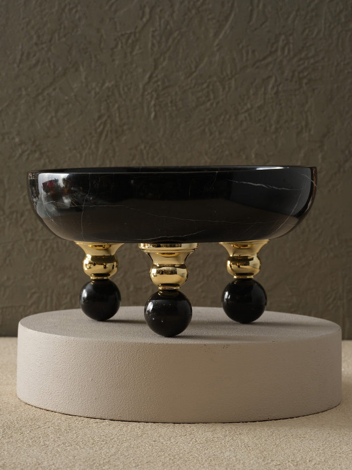 Marble Bowl on Three Sphere Feet — New