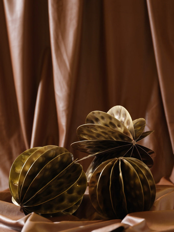 Brass Walnut Decorative Object — Medium