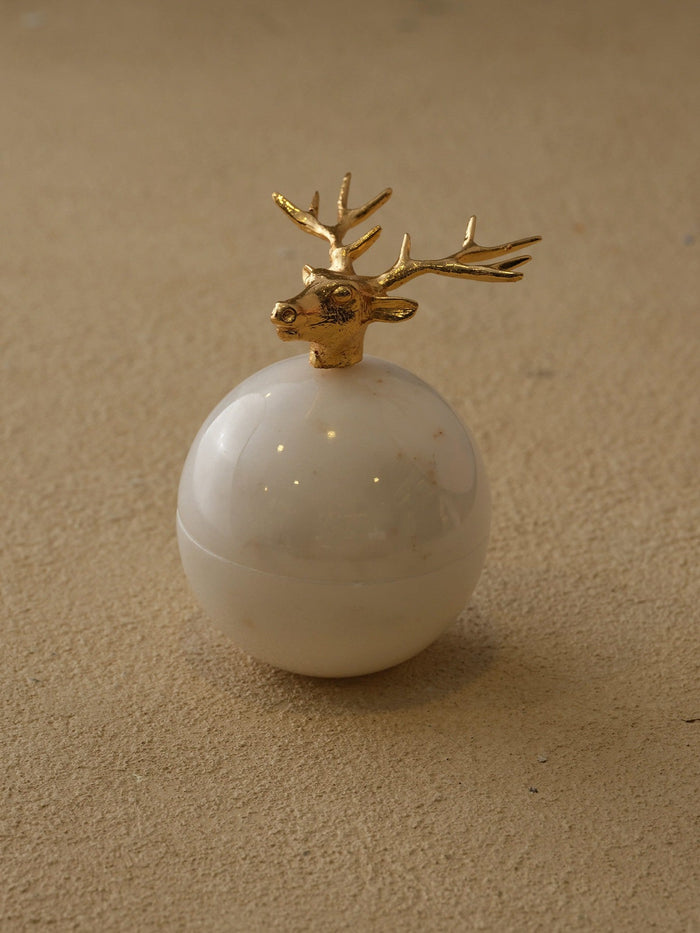 Gold Deer Head Marble Bonbonnière