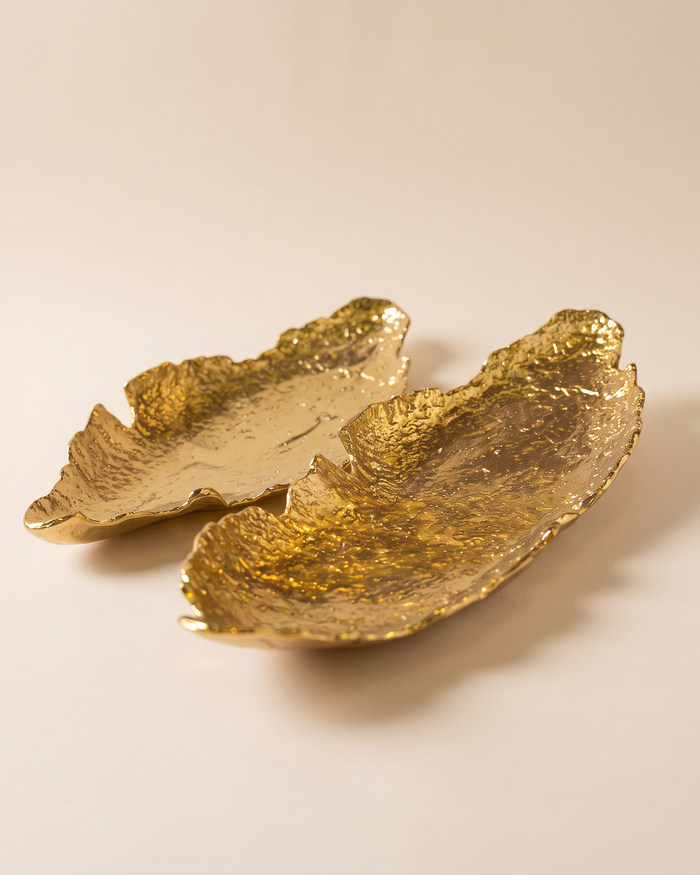 Italian Brass Tray Gold - Set of 2