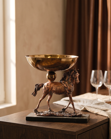 Large Bowl with Horse styled in a warm interior setting