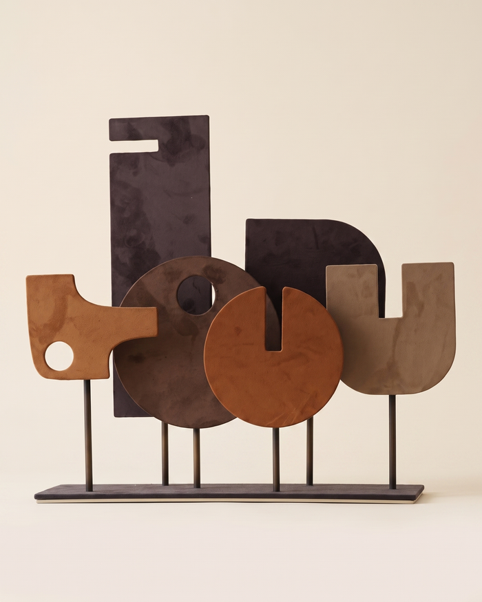 Leather Decorative Object — Set of 6