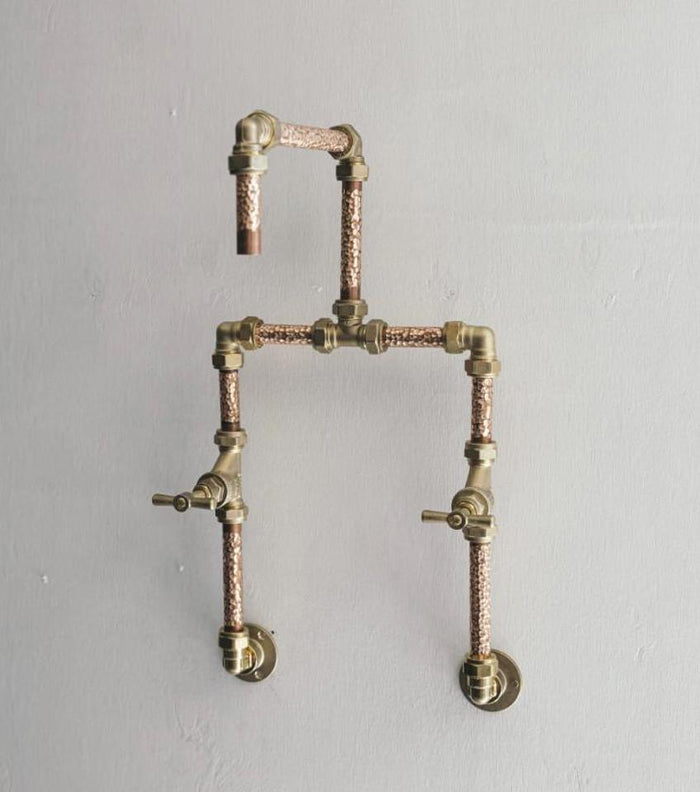 Handcrafted Industrial Solid Copper and Brass Faucet