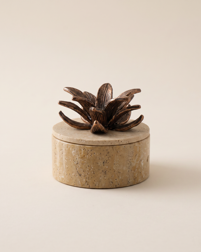 Lotus Marble Box — Beige