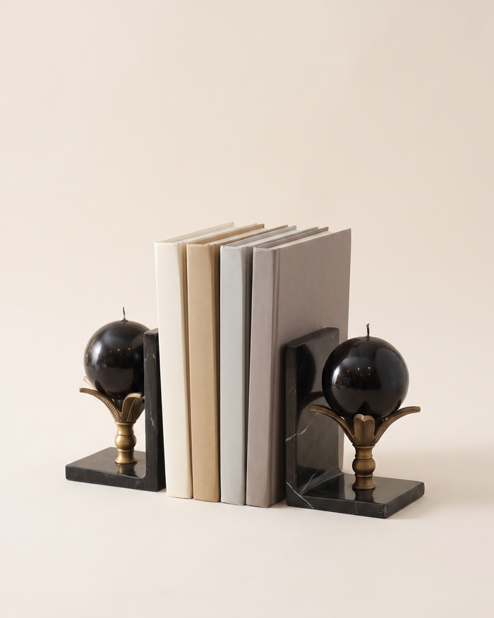 Lotus Sphere Marble Bookends