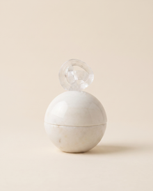 Luna Crystal Loop Marble Bonbonnière - studio view on ivory background
