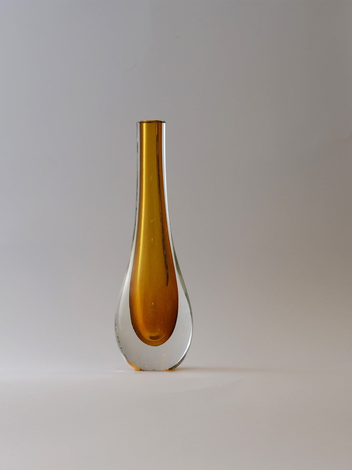 Murano Colored Glass Vase – Amber Teardrop Form - Alfiq's Store