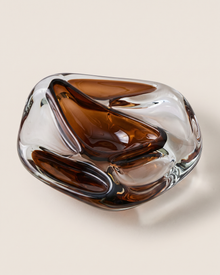 Murano Four-Section Glass Bowl X on a pale ivory studio background