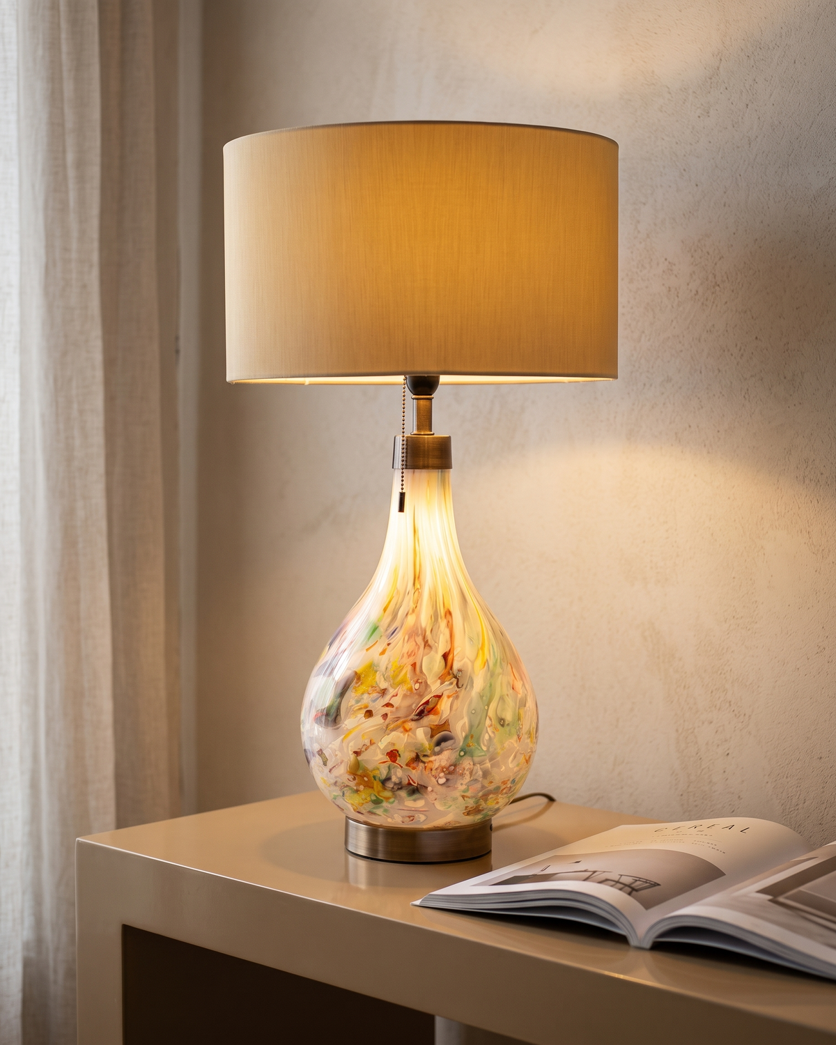 Murano Glass Table Lamp X — styled interior