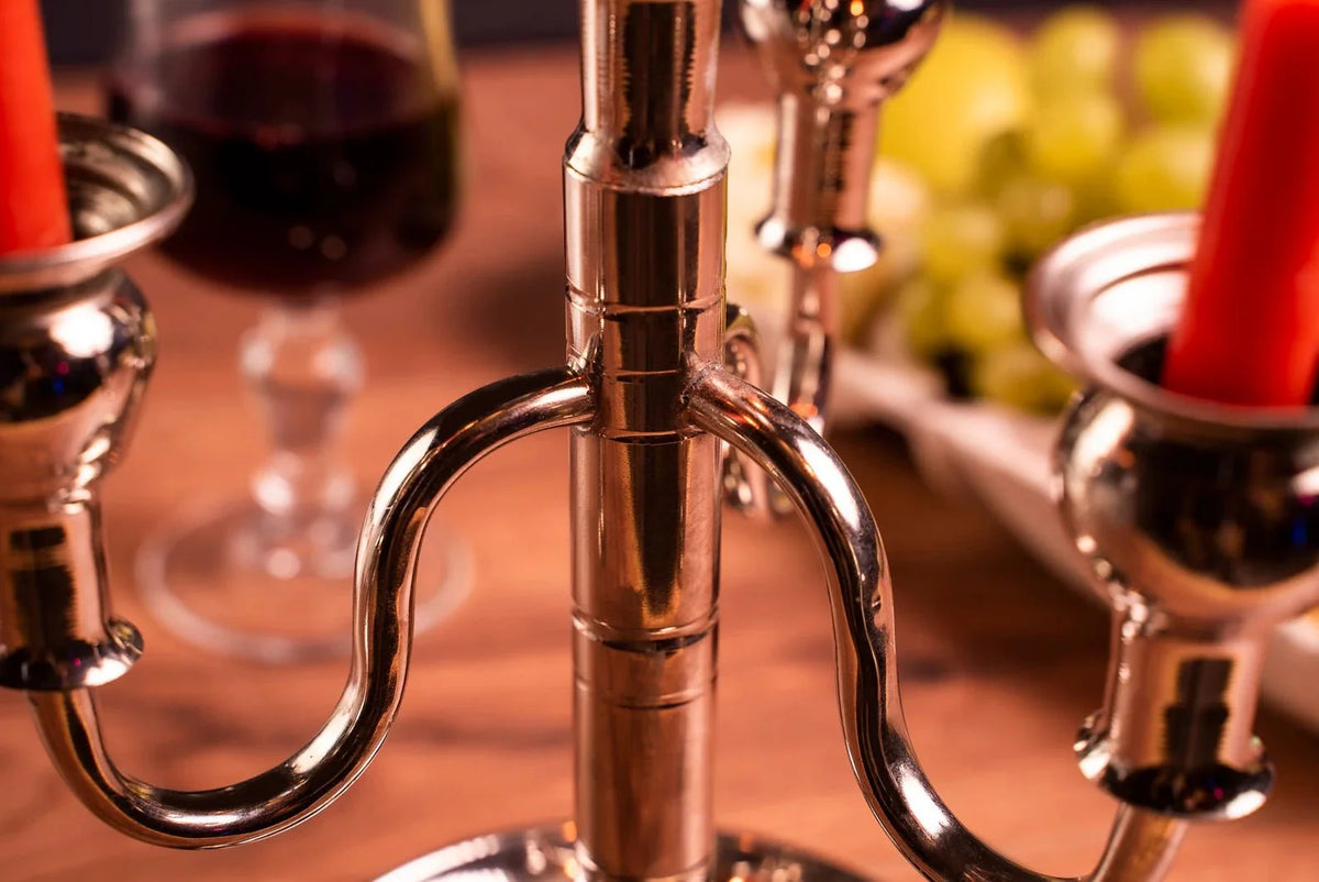 Handmade Nickel Candlestick Holder | Copper Vintage Home Decoration Ornaments - Alfiq's Store