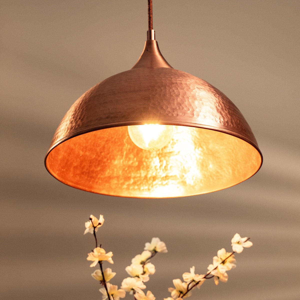 Handmade Matte Copper Pendant Light – Rustic Elegance with a Modern Touch - Alfiq's Store