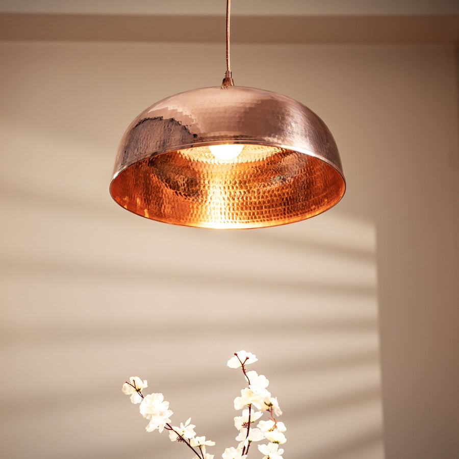 Handmade Hammered Copper Pendant Light – Timeless Elegance for Any Space - Alfiq's Store