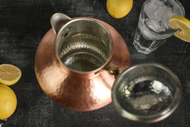 Special Heavy Duty Solid Pure Copper Pitcher | Handmade Copper Water & Beverage Jug | Handcrafted 2000ml - Alfiq's Store