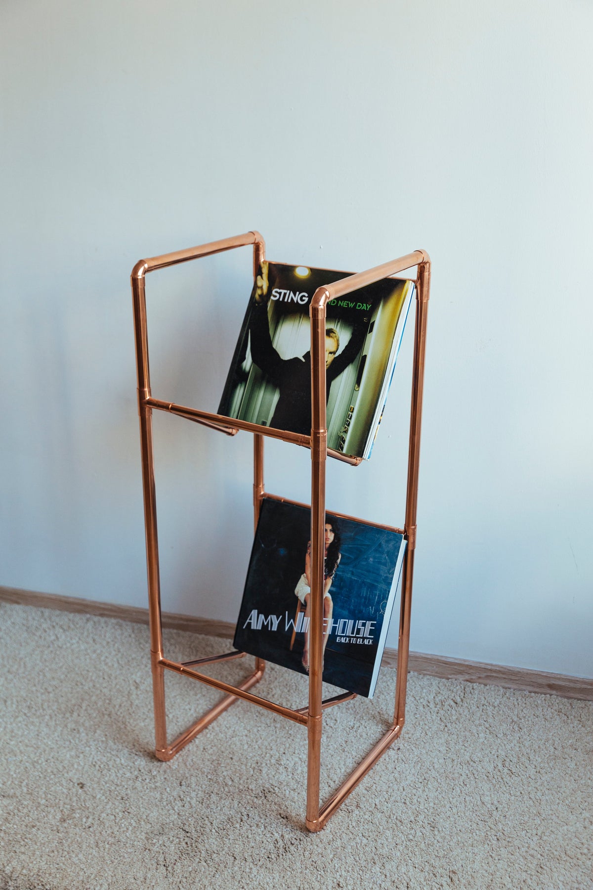 Copper Standing Vinyl Holder
