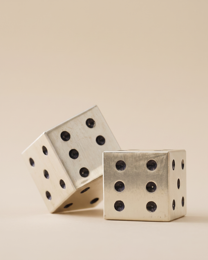 Polished Silver Dice Decor – Small