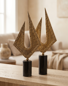 Prism Decorative Object IV - styled on a warm beige console in a cosy interior