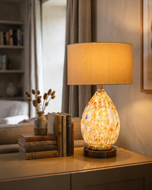 Pumpkin Glass Table Lamp — styled interior