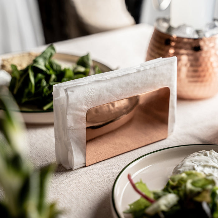 Handmade Pure Copper Napkin Holder – Elegant Tabletop Organizer for Home & Dining