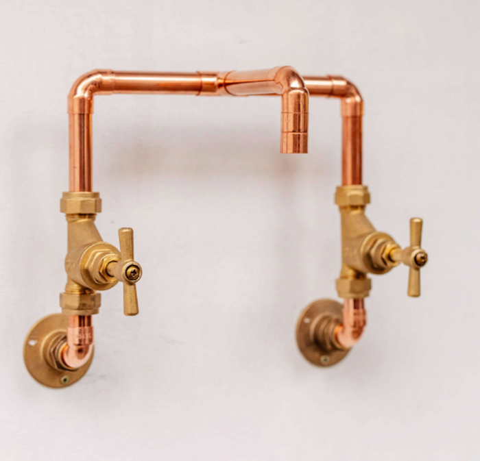 Industrial Copper Faucet with Dual Brass Valves