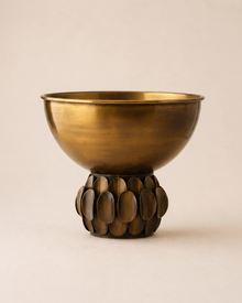 Sequined Brass Bowl on a pale ivory studio background