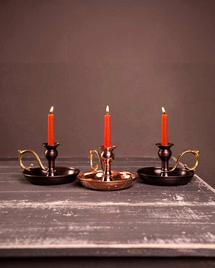 Handmade Copper Candle Stick Holder | Vintage Copper Housewarming Gifts