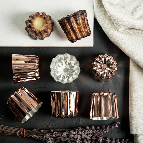 Set of Six Handcrafted French Copper Canelé Molds – Copper Molds for Perfect Pastries