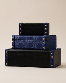 Studded Leather Boxes (Set of 3)