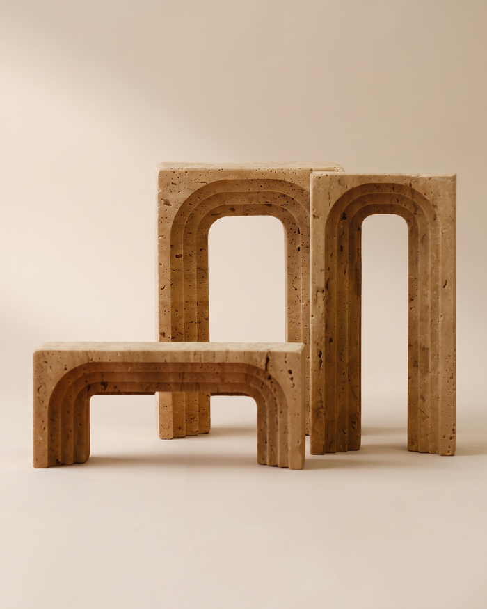 Travertine Arch Sculptures (Set of 3)