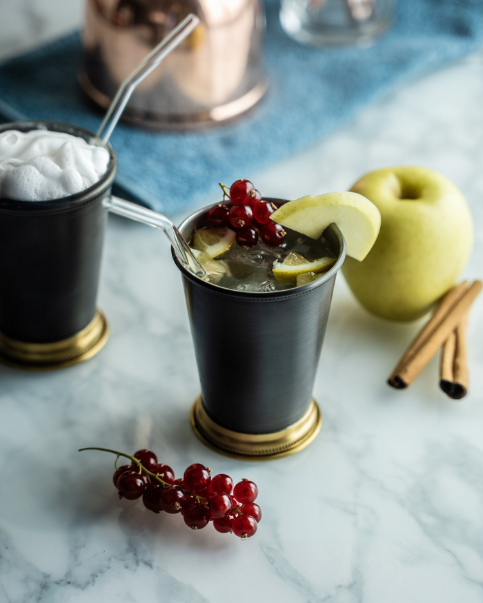 Set of Two Dark Copper Tumblers with Brass Accents – 400ml