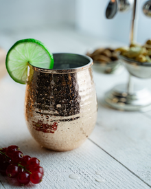 Set of Two Hand - Hammered Copper Glasses – 450ml Stemless Drinkware - Alfiq's Store